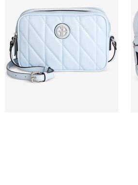 Giani Bernini Light Blue Quilted Crossbody with Silver Logo